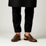 Men's Brown Leather Peshawari Kheri with Buckle Strap | Shoe Emporium
