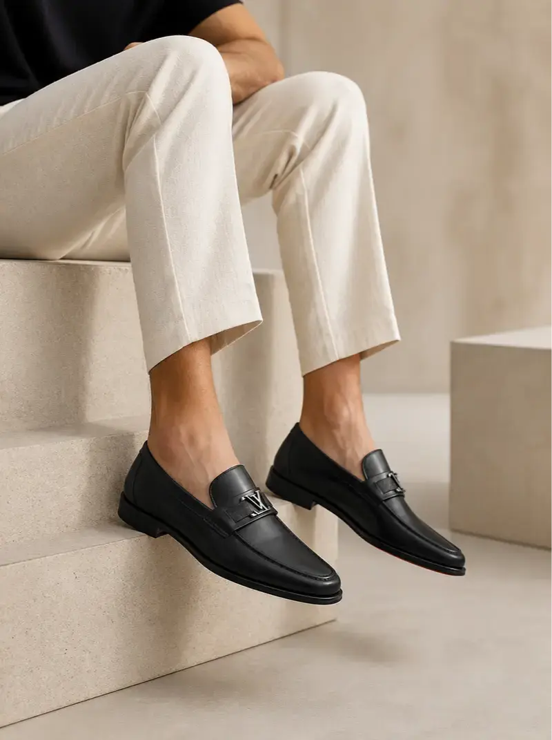 ChatGPT-Image-Aug-7-2026-01_47_07-AM(1) Men's Black Leather Buckle Loafers – Premium Slip-On Shoes | Shoe Emporium - Image 1