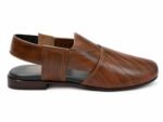 Men's Brown Leather Peshawari Kheri with Buckle Strap | Shoe Emporium - Image 3