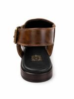Men's Brown Leather Peshawari Kheri with Buckle Strap | Shoe Emporium - Image 4