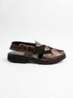 Men's Brown & Black Leather Fisherman Peshawari Kheri | Shoe Emporium - Image 2
