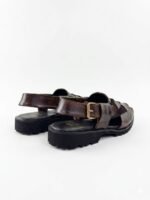 Men's Brown & Black Leather Fisherman Peshawari Kheri | Shoe Emporium - Image 3
