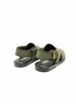 Men's Olive Green Suede Peshawari Kheri with Gold Buckle | Shoe Emporium - Image 3