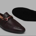 Men's Burgundy Pebbled Leather Loafers with Striped Web Strap | Shoe Emporium - Image 3